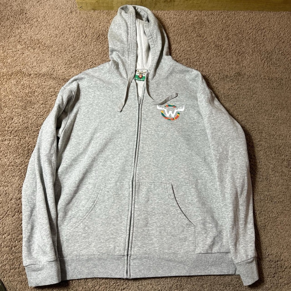 Moose Jaw hoodie men’s xl gray long sleeve full zip performance
